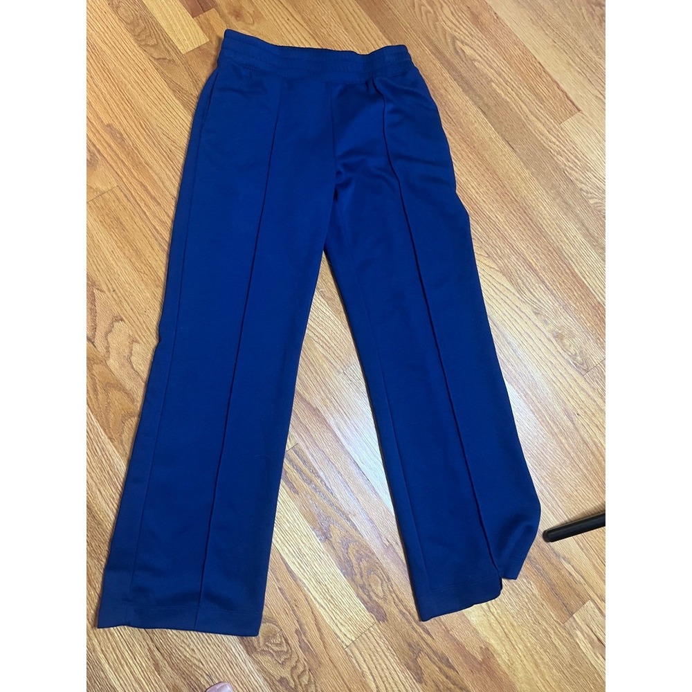 Bally Total Fitness Womens  Blue Wide Leg Athletic Pants Small Pintuck Front